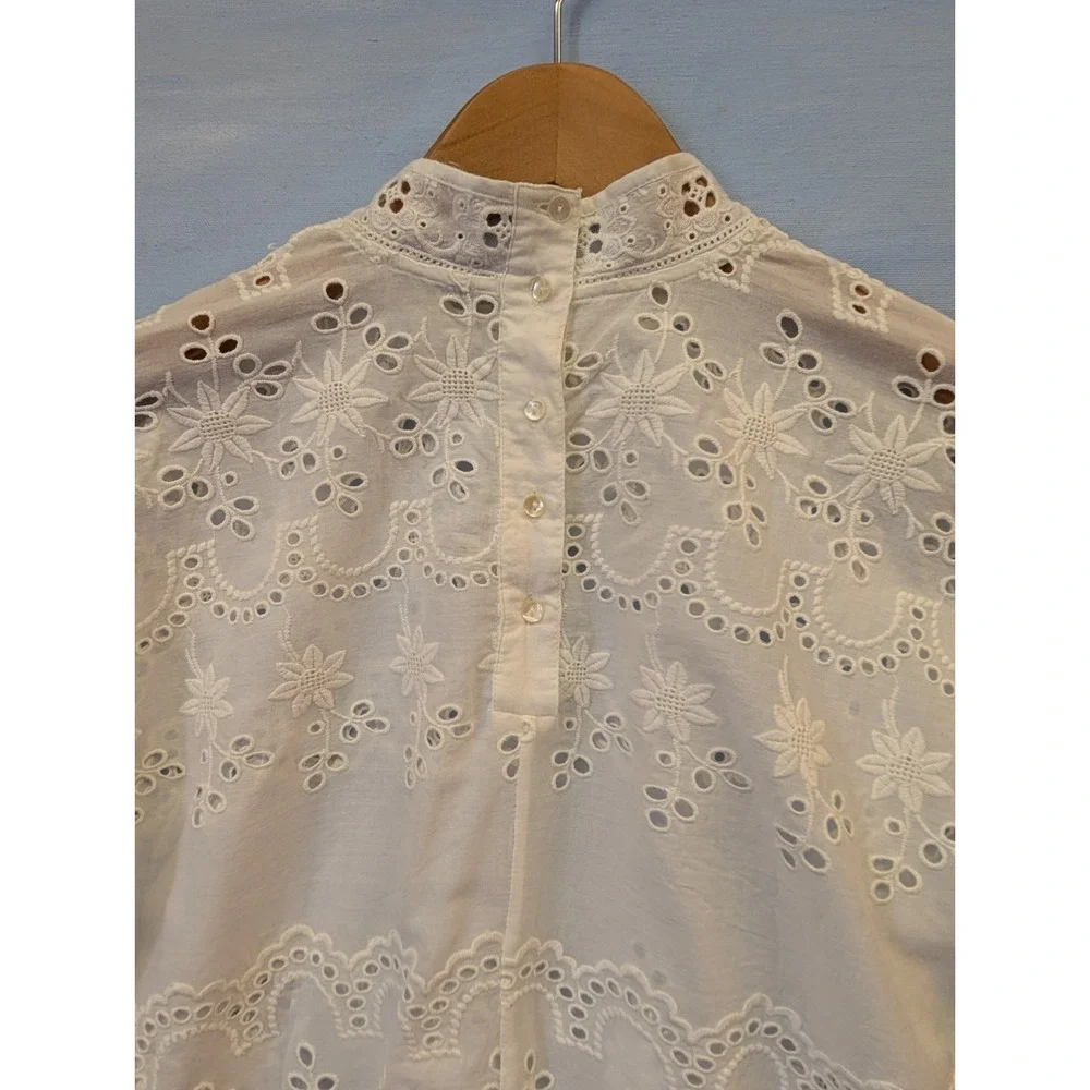 All Saints Women's S 'Anais' Eyelet Blouse In Chalk White